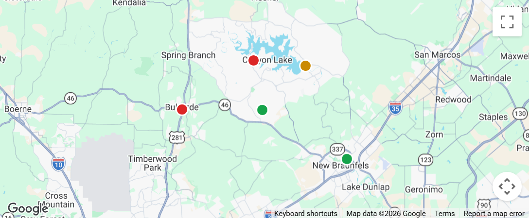 Google Maps view with sample polling-location markers